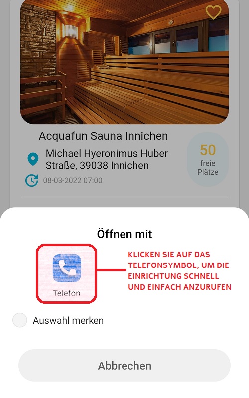 Schwimmbad telefonisch kontaktieren